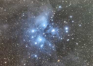 Seven Sisters Star Cluster in Space