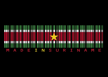 Suriname Flag Barcode Art