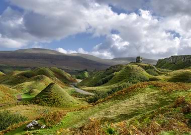 Scenic Scottish Landscape with Green Hills