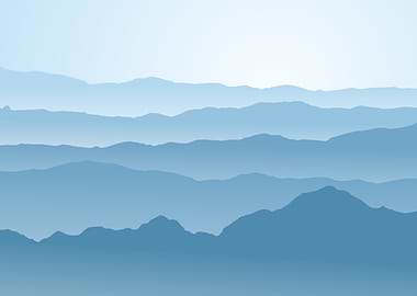 Blue Mountain Range Silhouette