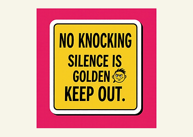 No Knocking Silence is Golden Sign