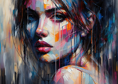 Pop Art Portrait of a Woman in Colors