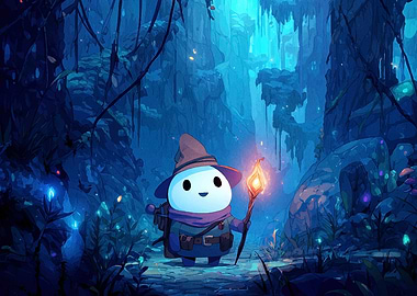 Cute Wizard in Enchanted Forest