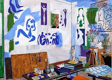 henri matisse Interior with Paintings and Still Life