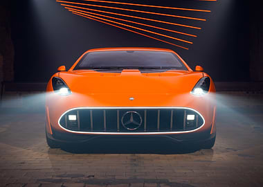 Orange Mercedes-Benz Front View