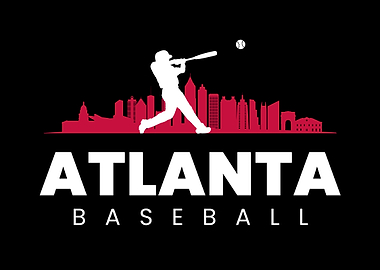 Atlanta Baseball Minimalist City Skyline