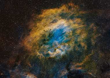 Clamshell Nebula - Colorful Nebula in Starry Space