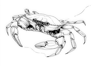 Crab Line Art Illustration