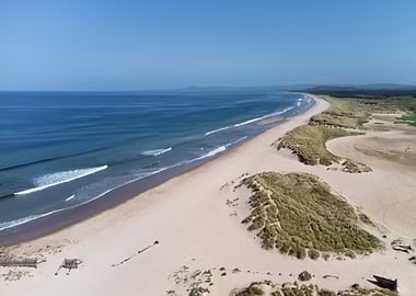 Coastal Beach Landscape Aerial View