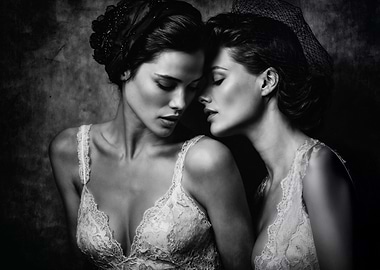 Monochrome Portrait of Two Women