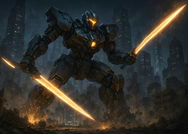 Skyscraper Siege: Mech Blades of Justice