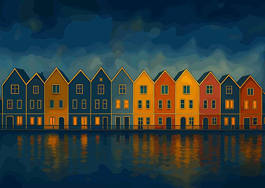 Colorful Houses by the Water
