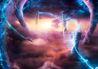 'Skybound Spiral – Through the Eye of the Storm'