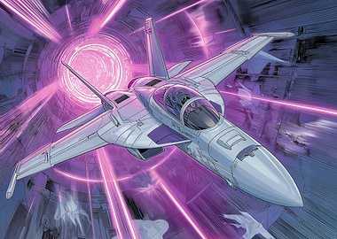Fighter Jet Through a Portal
