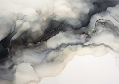 Abstract Ink Wash Painting