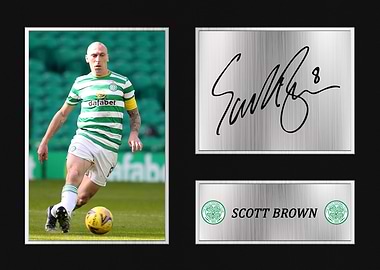 Scott Brown Framed Football Photo
