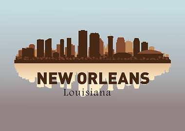 New Orleans Skyline Silhouette