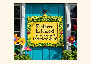 Feel Free to Knock Door Sign