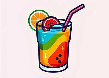 Colorful Cocktail Illustration