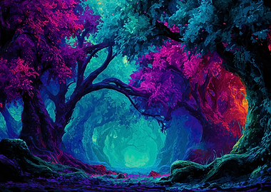 Colorful Forest Path