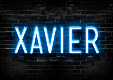 Xavier Neon Sign on Brick Wall