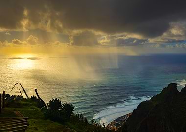 Ocean View with Rain and Sunlight, Madeira