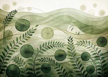 Green Water Lily Dreamscape