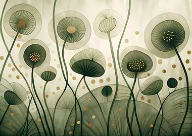 Abstract Floral Watercolor Painting