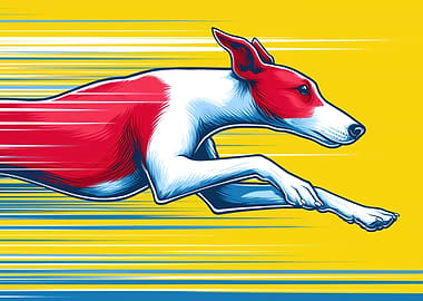 Running Dog Speed Illustration