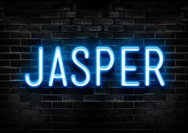 Jasper Neon Sign on Brick Wall