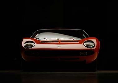 Red Lamborghini Miura Front View