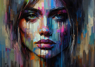 Abstract Portrait Painting of a Woman