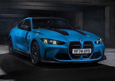 Blue BMW M4 Coupe Car