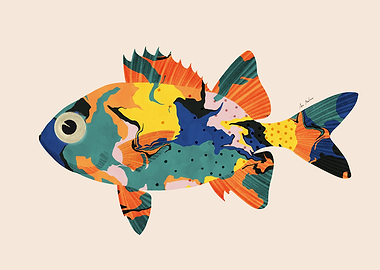 Colorful Abstract Fish Illustration