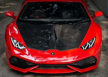 Red Lamborghini Front View