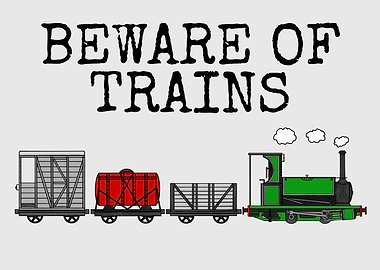 Steam Train With Wagons, Beware Of Trains, Model Rail Enthusiast