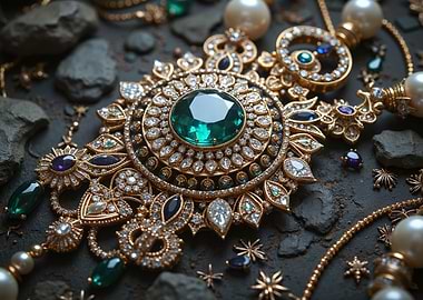 Emerald and Diamond Gold Necklace