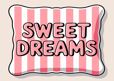 Sweet Dreams Pink Striped Pillow
