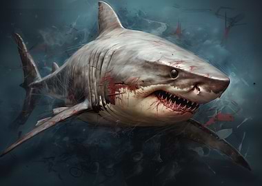 Great White Shark Fish art