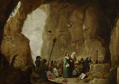Cave Scene with Figures, Painting