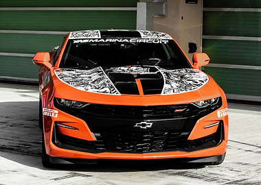Orange Chevrolet Camaro Yas Marina Circuit