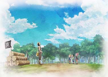 Iconic Watercolor Usopp Saying Goodbye to His Friends