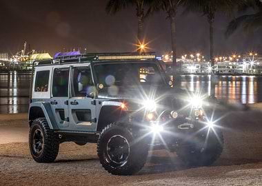 Jeep Wrangler at Night