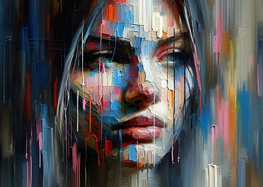 Ice - Abstract Portrait Painting of a Woman