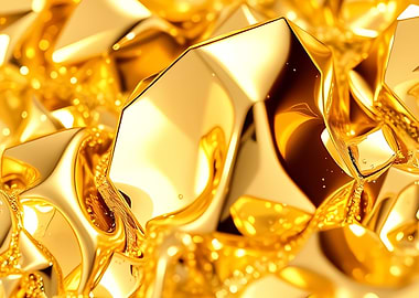 Golden Geometric Abstract