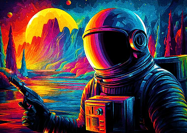 Colorful Astronaut Alien