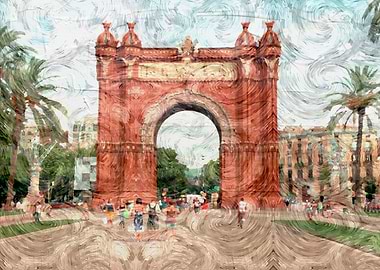 Arc de Triomf, Barcelona, Painting