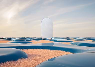 Abstract Landscape with Mirror