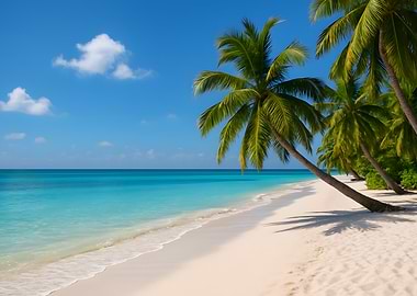 Whispers of the Tropics - Palm Shadows on a Crystal Shore