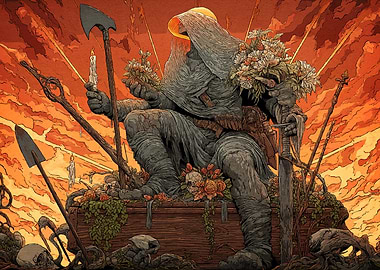 Grim Reaper Flowers Candle